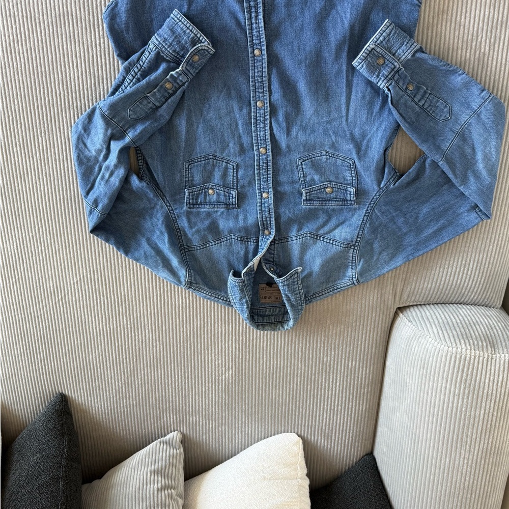 Blue Denim Button-Up Shirt